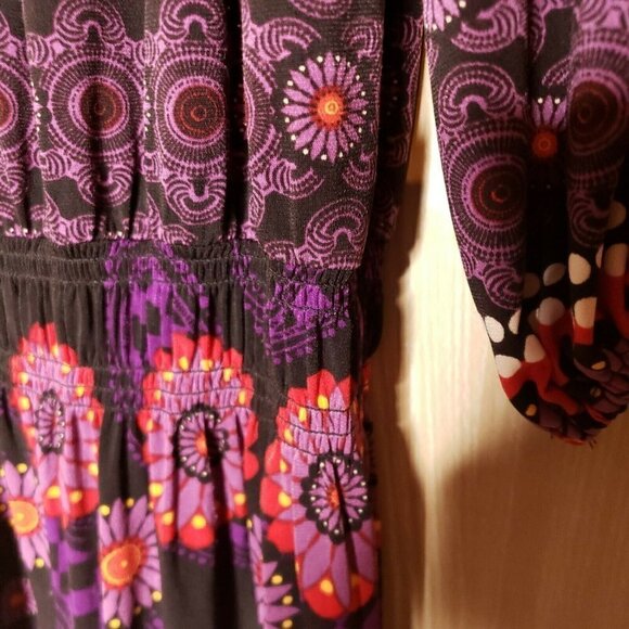 Tiana B. Womens Off The Shoulder Stretchy 3/4 Sleeve Jewel Tone Dress Small - Picture 4 of 7